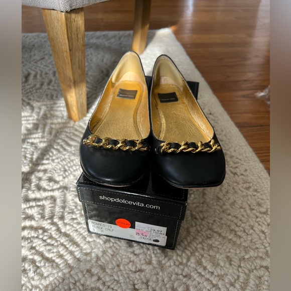 Dolce Vita flats with gold chain . Monaco size 8 - Picture 4 of 6